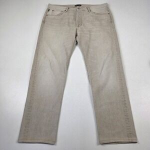 Tom Ford Jeans Mens 38x29 Beige Standard Straight Denim Button Fly Made USA